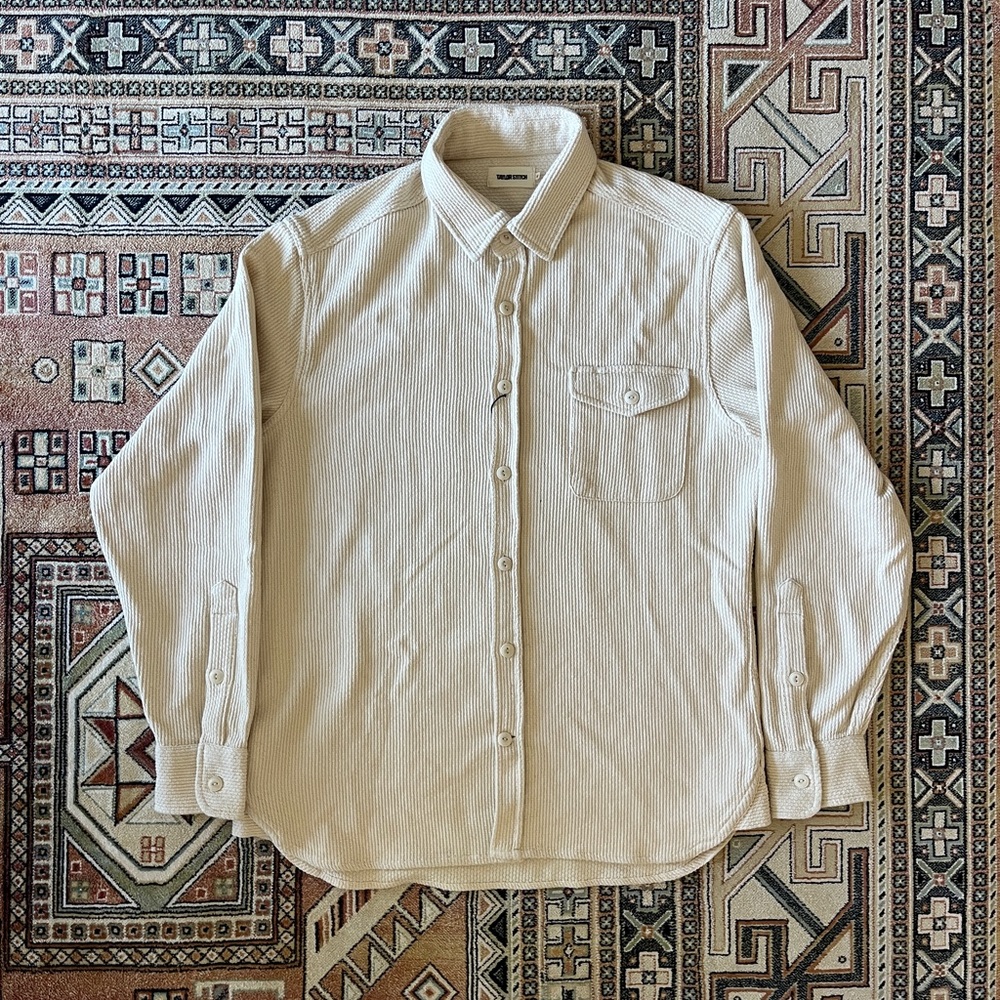 TAYLOR STITCH The Cash Button Down Shirt in Natural Sashiko Large 42 NWT